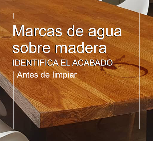 Marcas de agua sobre muebles de madera